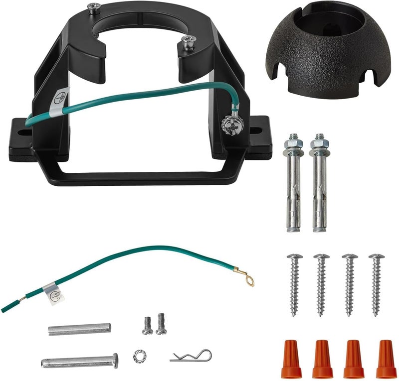 FEHEED Ceiling Fan Mounting Bracket with Hanger Ball Set, Cast Aluminum Cathedral Ceilings Canopy Bracket and Universal Adapter for Indoor/Outdoor Fan Installation Use with Ground Wire & Mounting - Image 1